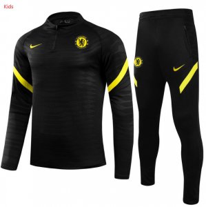 Kids 2021-22 Chelsea Black Youth Training Suits Sweatshirt with Pants