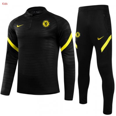 Kids 2021-22 Chelsea Black Youth Training Suits Sweatshirt with Pants