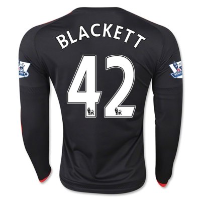 2015-16 Manchester United BLACKETT 42 LS Third Soccer Jersey