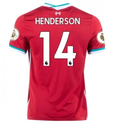 2020-21 Liverpool Home Soccer Jersey Shirt JORDAN HENDERSON #14
