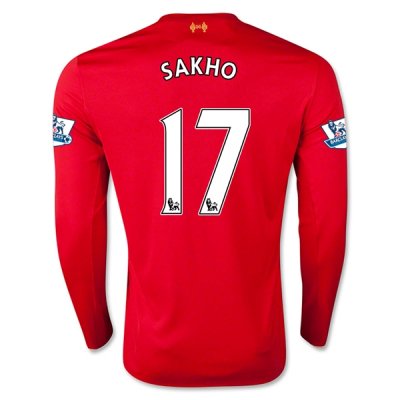 2015-16 Liverpool SAKHO #17 LS Home Soccer Jersey
