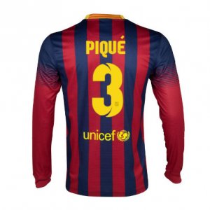 13-14 Barcelona #3 Pique Home Long Sleeve Soccer Jersey Shirt 13-14 Barcelona #3 Pique Home Long Sleeve Soccer Jersey Shirt