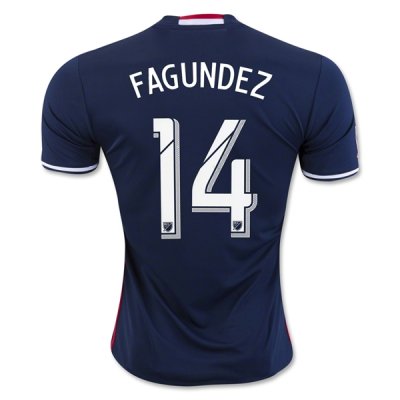 2016-17 New England Revolution 14 FAGUNDEZ Home Soccer Jersey