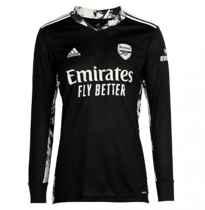 2020-21 Arsenal Long Sleeve Goalkeeper Black Soccer Jersey Shirt
