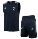 2021-22 Juventus Men's Navy Vest Training Kits Shirt with Shorts