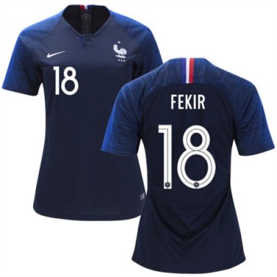 Women 2018 World Cup France Home Soccer Jersey Shirt Nabil Fekir #18