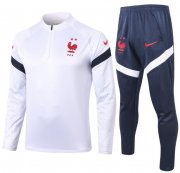 2020-21 France White Training Suits Sweat Shirt and Trousers