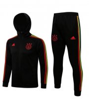 2021-22 Ajax Black Teamgeist Training Kits Hoodie Jacket with Pants
