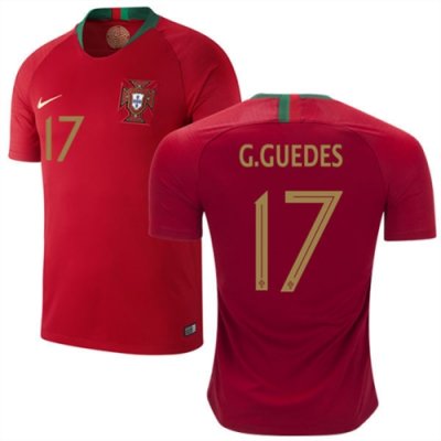 2018 World Cup Portugal Home Soccer Jersey Shirt Goncalo Guedes #17