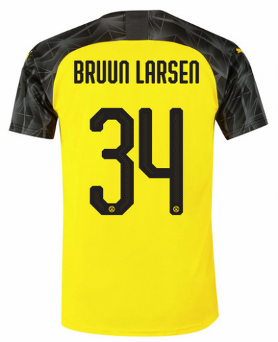 2019-20 Borussia Dortmund Cup Home Soccer Jersey Shirt Bruun Larsen 34