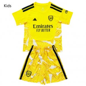 2026-27 Arsenal Goalkeeper Yellow Kids Soccer Kits Shirt With Shorts