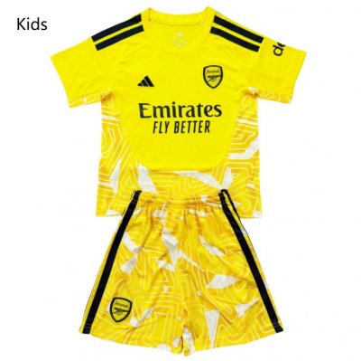 2026-27 Arsenal Goalkeeper Yellow Kids Soccer Kits Shirt With Shorts