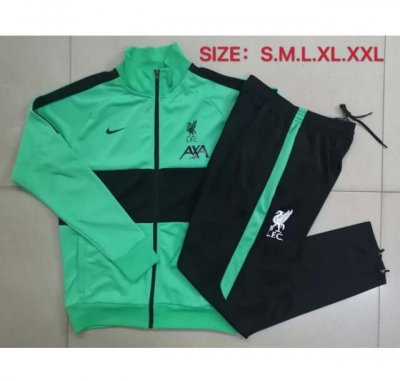 2020-21 Liverpool Green Black Training Kits Jacket with Pants