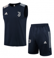 2021-22 Juventus Navy Training Vest Kits Soccer Shirt with Shorts