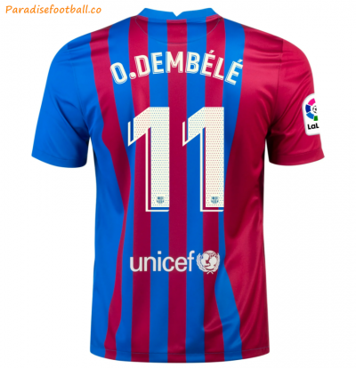 2021-22 Barcelona Home Soccer Jersey Shirt with OUSMANE DEMBÉLÉ 11 printing