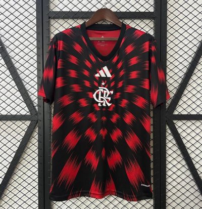 2025-26 Flamengo Red Black Pre-Match Training Shirt