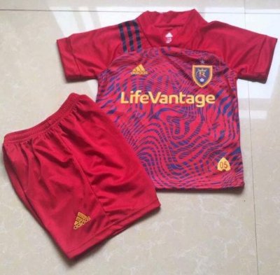 Kids Real Salt Lake 2020-21 Home Soccer Kits Shirt With Shorts