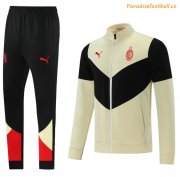 2021-22 AC Milan White Black Tracksuits Training Jacket Kits With Pants