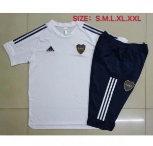 2020-21 Boca Junior White Training Kits Capri Pants with Shirt