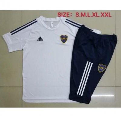 2020-21 Boca Junior White Training Kits Capri Pants with Shirt