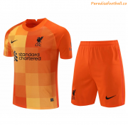 2021-22 Liverpool Orange Goalkeeper Soccer Jersey Uniforms (Shirt+Shorts)