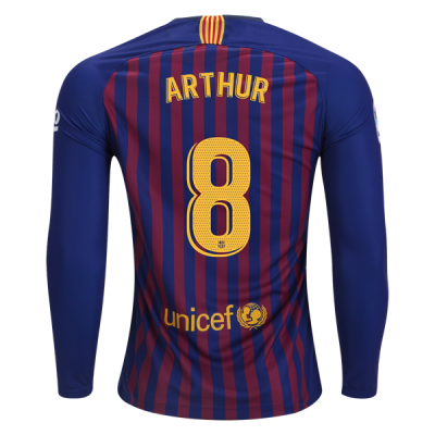 2018-19 FC Barcelona LS Home Soccer Jersey Shirt Arthur #8