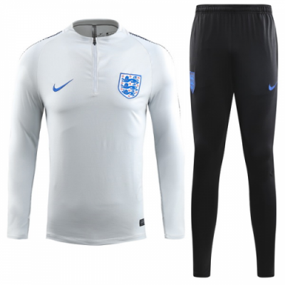 2018 World Cup England White Training Kit(Zipper Shirt+Trouser)