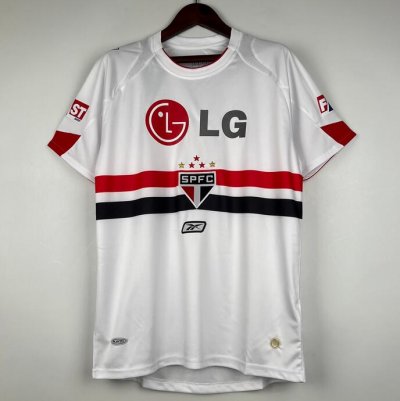 2007-08 Sao Paulo Retro Home Soccer Jersey Shirt