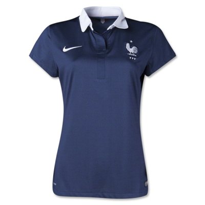 2014 France Home Navy women's Jersey Shirt