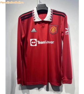 Leaked Version 2022-23 Manchester United Long Sleeve Home Soccer Jersey Shirt