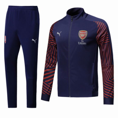 2018-19 Arsenal Navy&Red High Neck Collar Jacket training suit with pants
