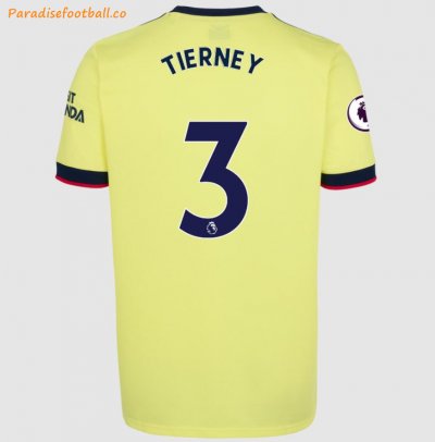 2021-22 Arsenal Away Soccer Jersey Shirt with Kieran Tierney 3 printing
