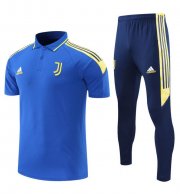 2021-22 Juventus Blue Polo Kits Shirt with Pants