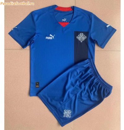 Kids Iceland 2022-23 Home Soccer Kits Shirt with Shorts