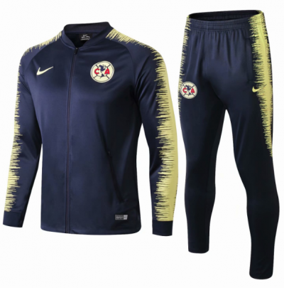 2018-19 Club America Navy Stripe Training Kits Jacket + Pants
