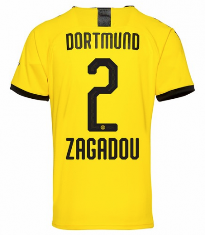 2019-20 Borussia Dortmund Home Soccer Jersey Shirt Zagadou 2