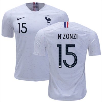 2018 World Cup France Away Soccer Jersey Shirt Steven Nzonzi #15