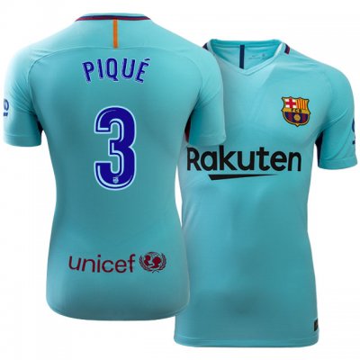 2017-18 Barcelona #3 Gerard Piqué Away Soccer Jersey
