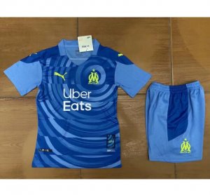 Kids Olympique de Marseille 2020-21 Third Away Soccer Kits Shirt With Shorts