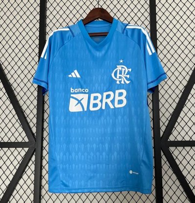 2023-24 Camisa Flamengo Blue Goalkeeper Soccer Jersey Shirt
