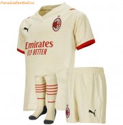 2021-22 AC Milan Kids Away Soccer Full Kits Shirt & Shorts & Socks