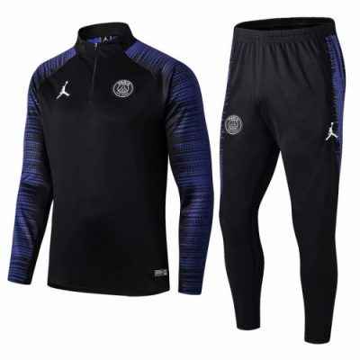 2019-20 PSG Black Stripe Training Suits (Sweatshirt + Pants)