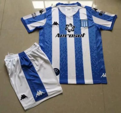 Kids Racing Club de Avellaneda 2020-21 Home Soccer Kits Shirt With Shorts