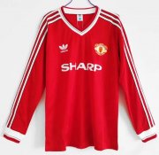 1986 Manchester United Retro Long Sleeve Home Soccer Jersey Shirt