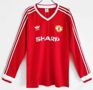 1986-88 Manchester United Retro Long Sleeve Home Soccer Jersey Shirt