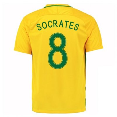 2016 Brazil Socrates 8 Home Soccer Jersey
