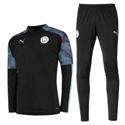2019-20 Manchester City Black Tracksuits Sweatshirt and Pants