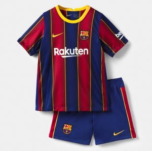 Kids Barcelona 2020-21 Home Soccer Kits Shirt With Shorts