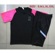 2020 South Korea Black Pink Training Sets Capri Pants with Shirt