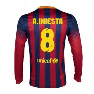 13-14 Barcelona #8 A.Iniesta Home Long Sleeve Soccer Jersey Shirt 13-14 Barcelona #8 A.Iniesta Home Long Sleeve Soccer Jersey Shirt
